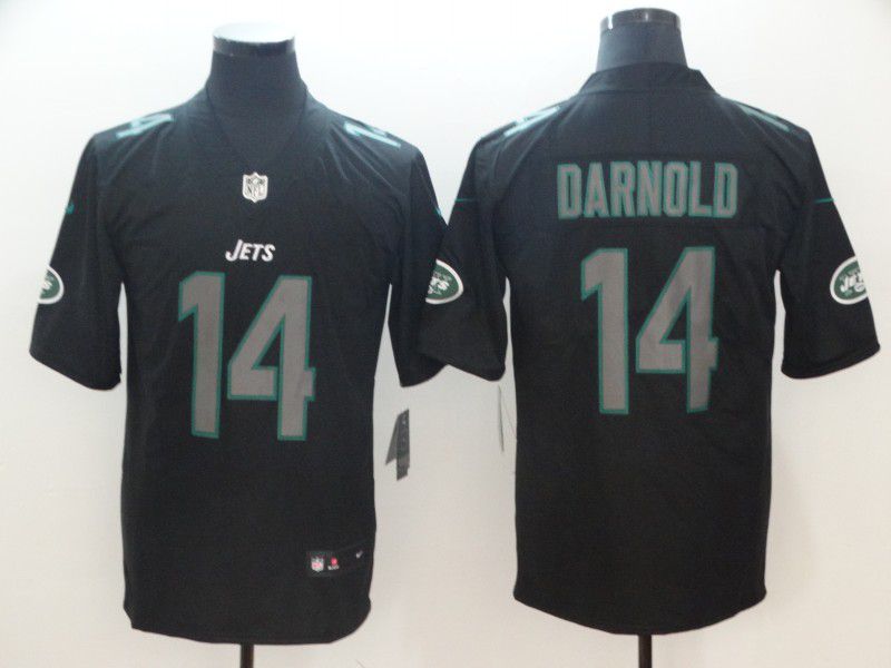 Men New York Jets 14 Darnold Nike Fashion Impact Black Color Rush Limited NFL Jersey